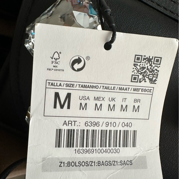 NWT. Zara Black Mini Bag with Rhinestones. - Picture 9 of 9